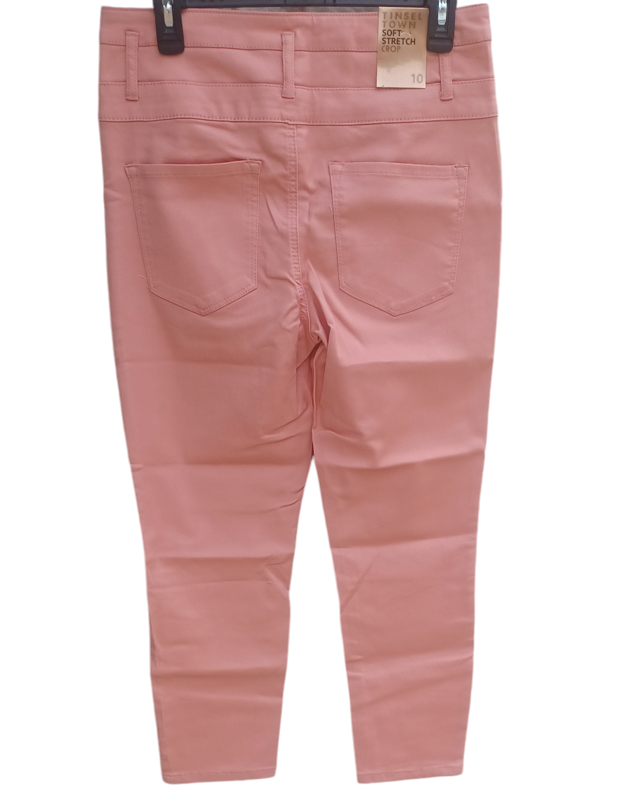 609030...NWT Tinsel Town Soft Stretch Ankle Crop Pants Size 10