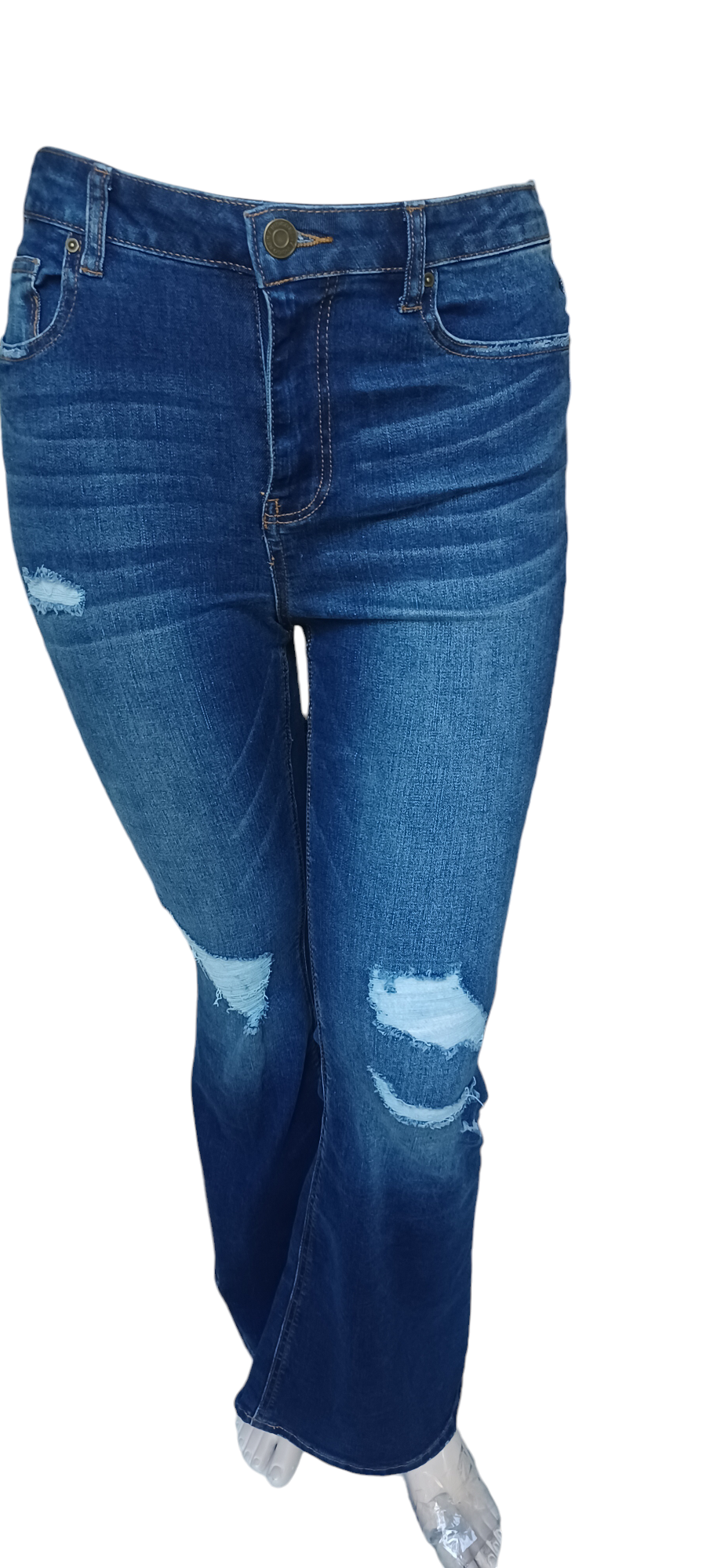 548517......Preowned Indigo Rein Flare High Rise Jeans Size 13