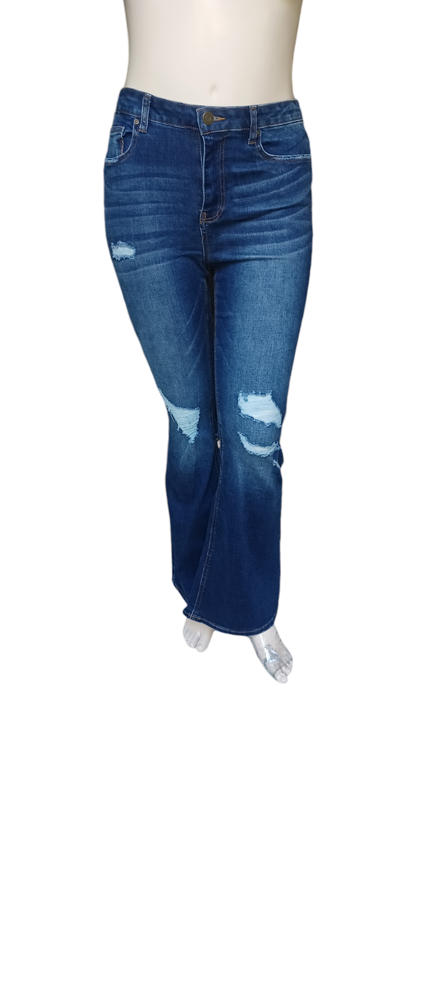 548517......Preowned Indigo Rein Flare High Rise Jeans Size 13