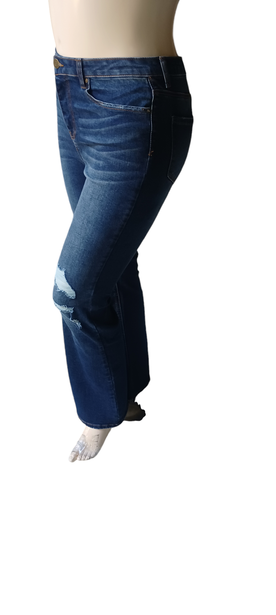 548517......Preowned Indigo Rein Flare High Rise Jeans Size 13