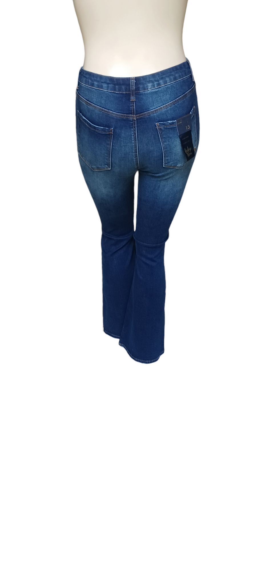 548517......Preowned Indigo Rein Flare High Rise Jeans Size 13