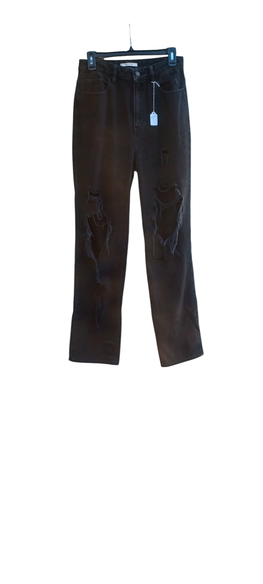 4112.....Preowned Pacsun Black Straight leg Jeans Size 27