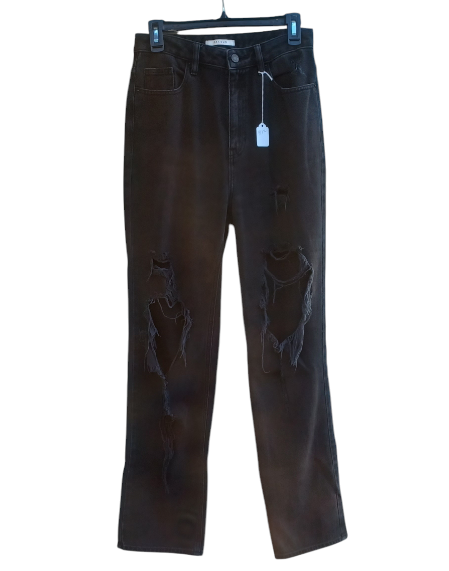 4112.....Preowned Pacsun Black Straight leg Jeans Size 27