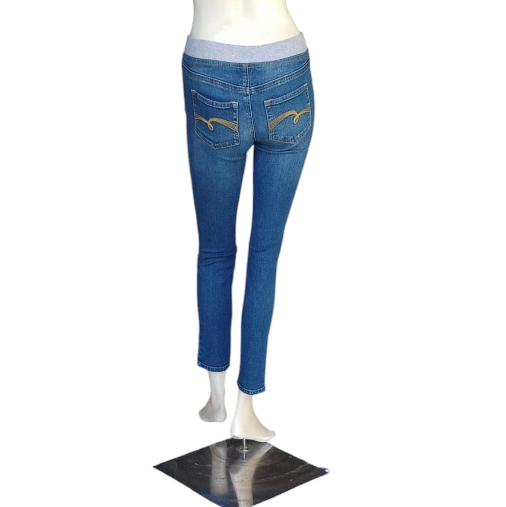 8169....Kids Justice Pull On Skinny Jeans Size 12, W24" 26" Inseam, 7" Rise