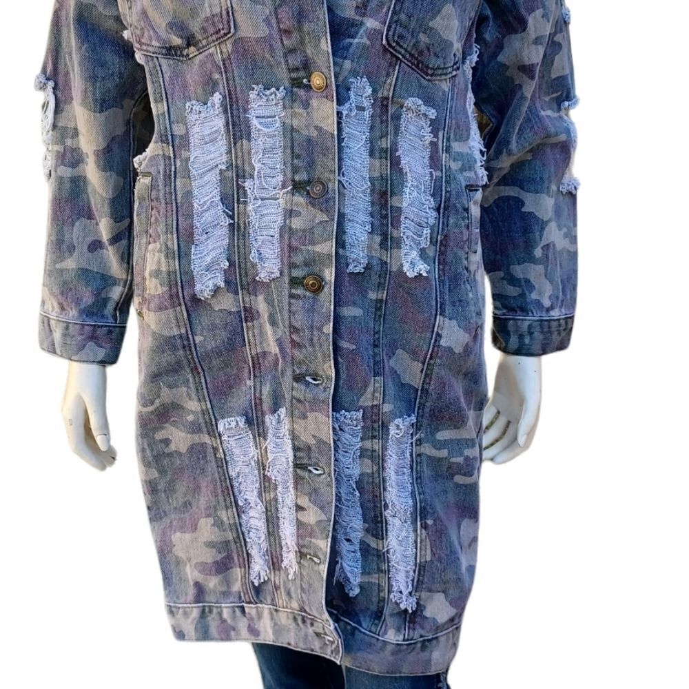 5696...Thrill Jeans Ripped Collection -Long Jacket