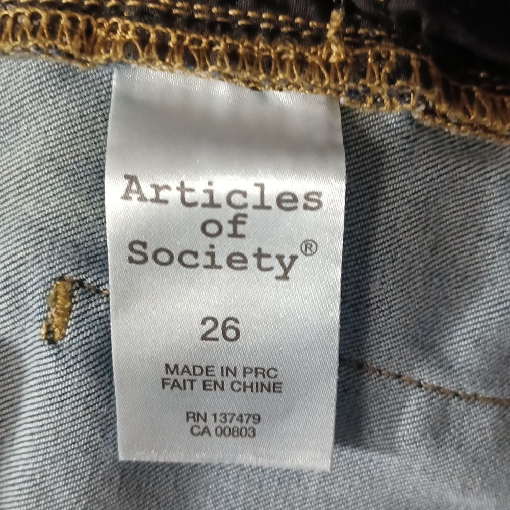 622331...Articles of Society Skinny Jeans Size 26, 30" Inseam 8" Rise