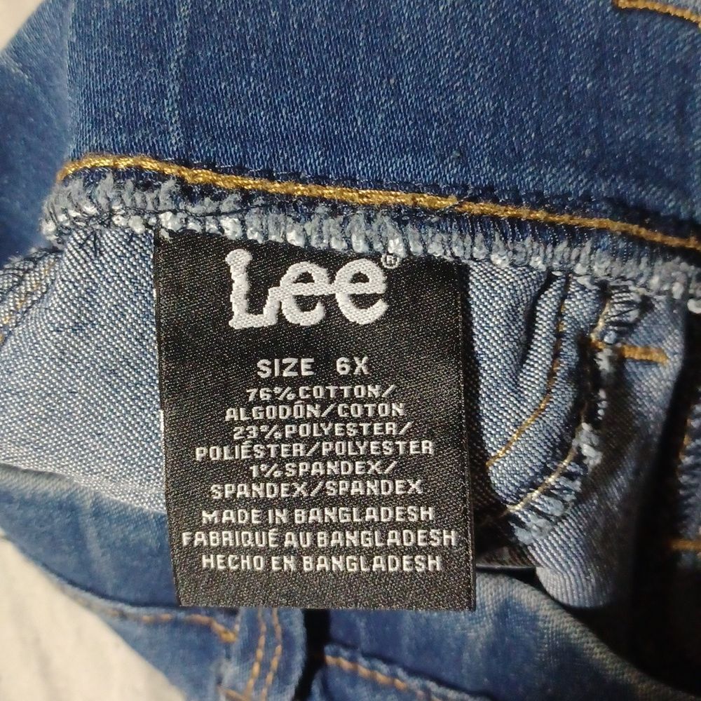 67727..Girl's Lee Pull-On Denim Jeans Size 6X, W22" 21"Inseam 6"Rise