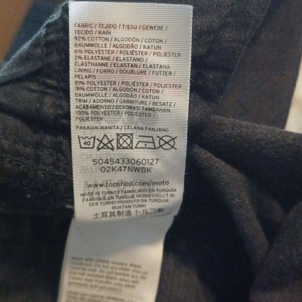 659641....Topshop Moto Jamie Skinny Jeans Size W28 to fit L30