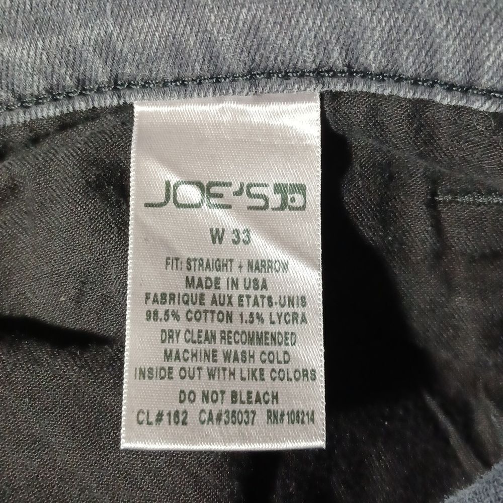 442810..Men's Joe's Straight Leg Jeans Size W33, 27"Inseam 9 1/2"Rise