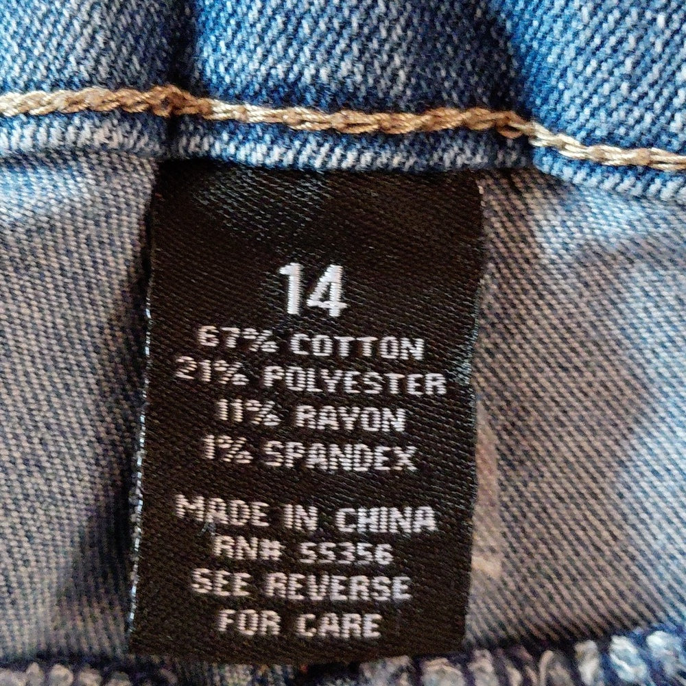 90016....d.Jeans Skinny Size 14, 30" Waist 24" Inseam, 10" Rise