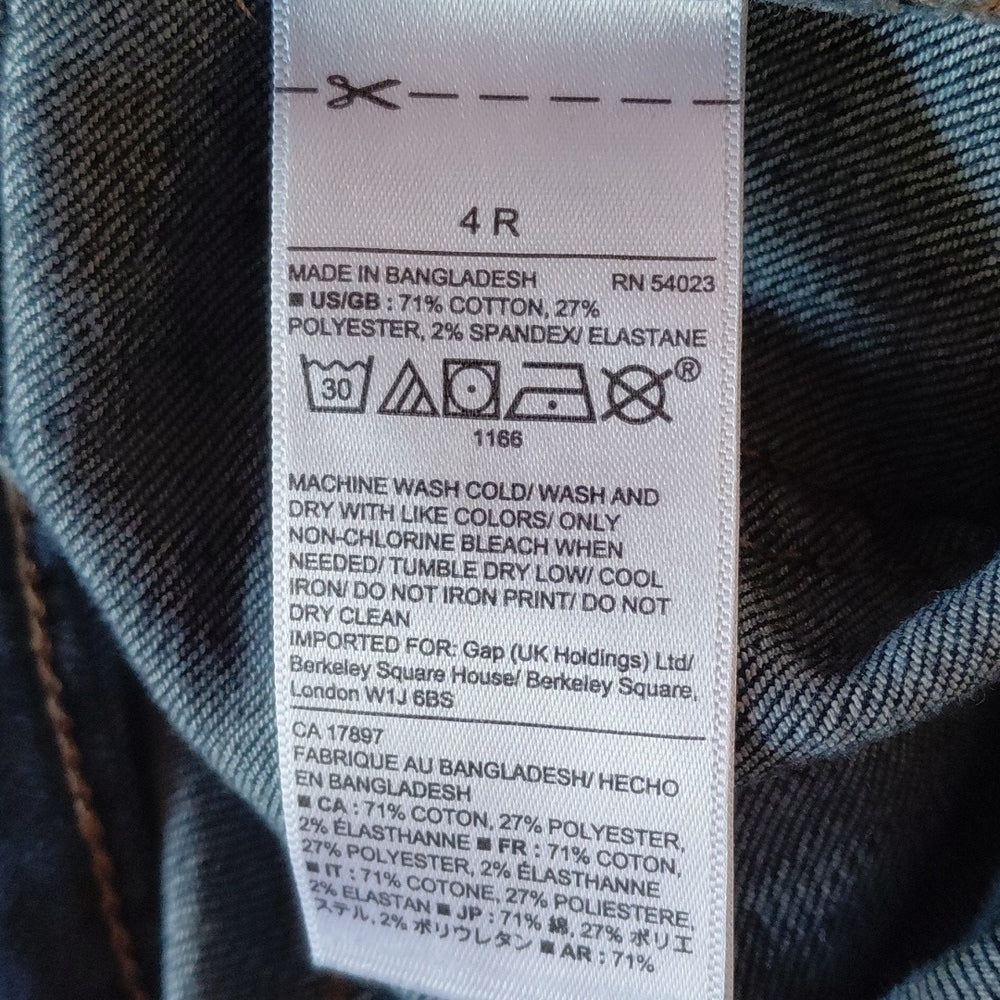 63078...Gap Legging Jeans Size 4/27, 8" Rise