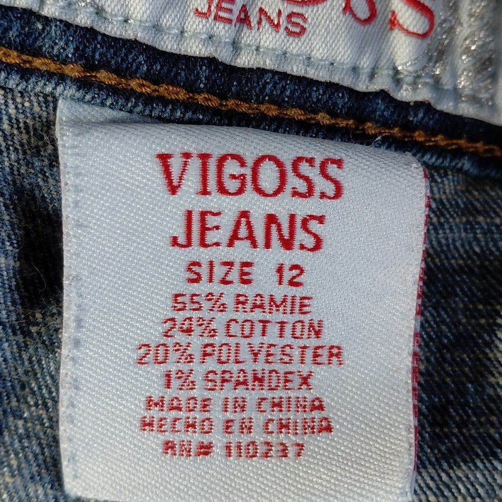 435613..Vigoss Skinny Jeans Jr. Size 12, W24" 26"Inseam 7"Rise