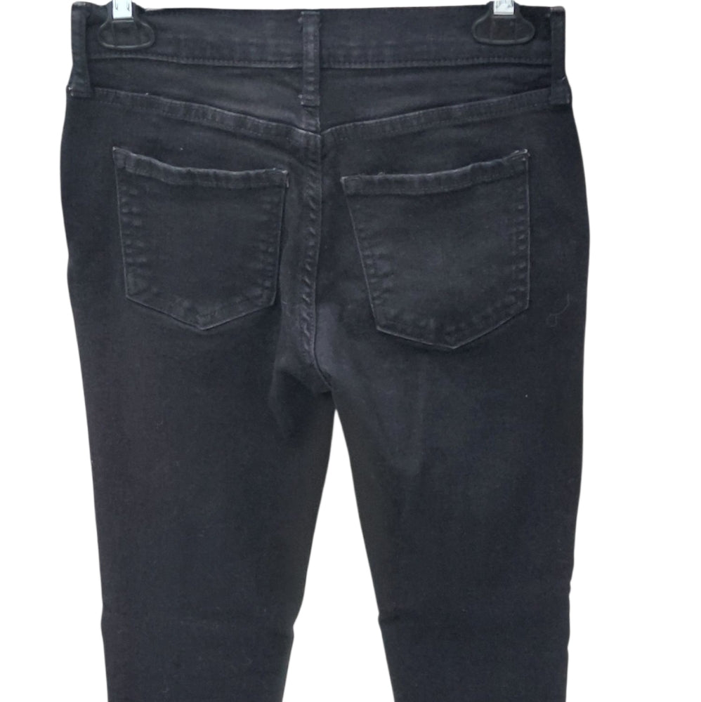 4197...Banana Republic Black Girlfriend Skinny Jeans Size 24/00Petite, 7"Rise
