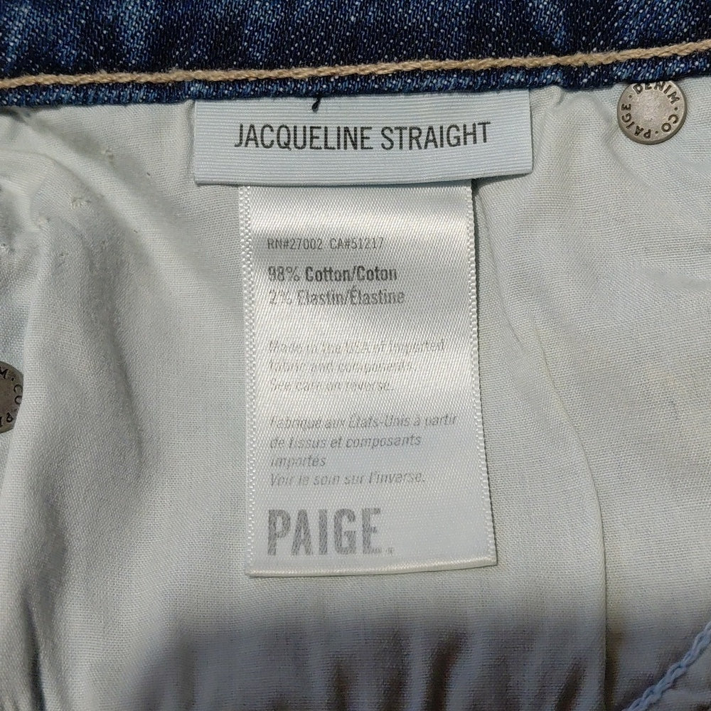 7003732......Paige Straight leg Jeans Size 25, 27"Inseam 9"Rise