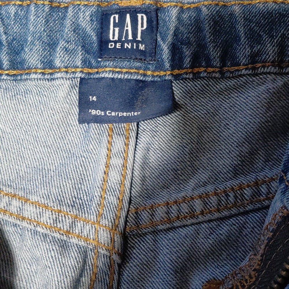 8225...Gap Denim Classic Blue Women's Straight Leg Jeans Size 14 W26" 9"Rise