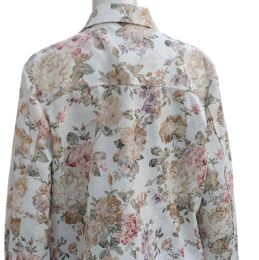 8278....Draper's & Damonds Floral Button-Up Jacket Size Large
