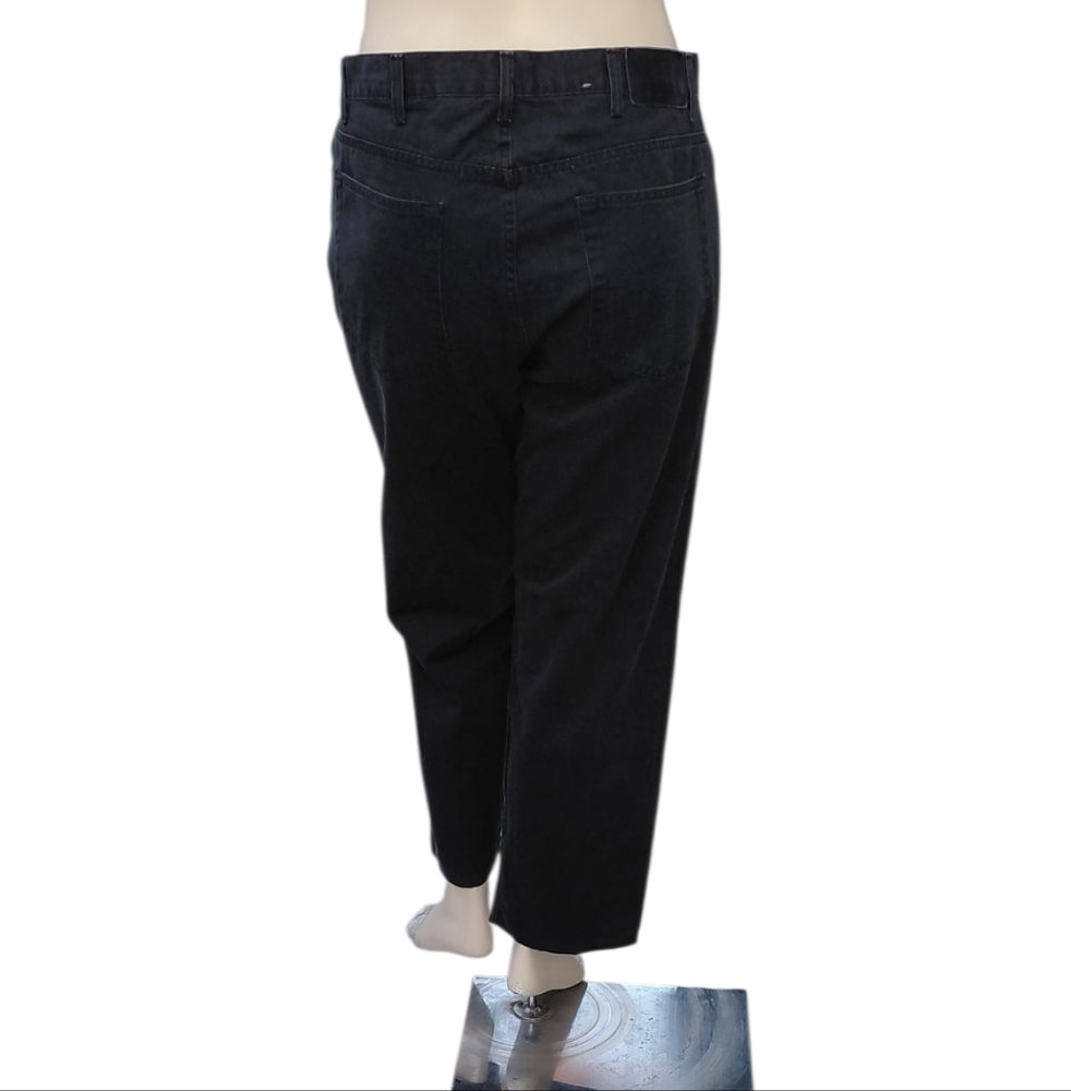 8277....Calvin Klein Black Wide-Leg Jeans Size 36