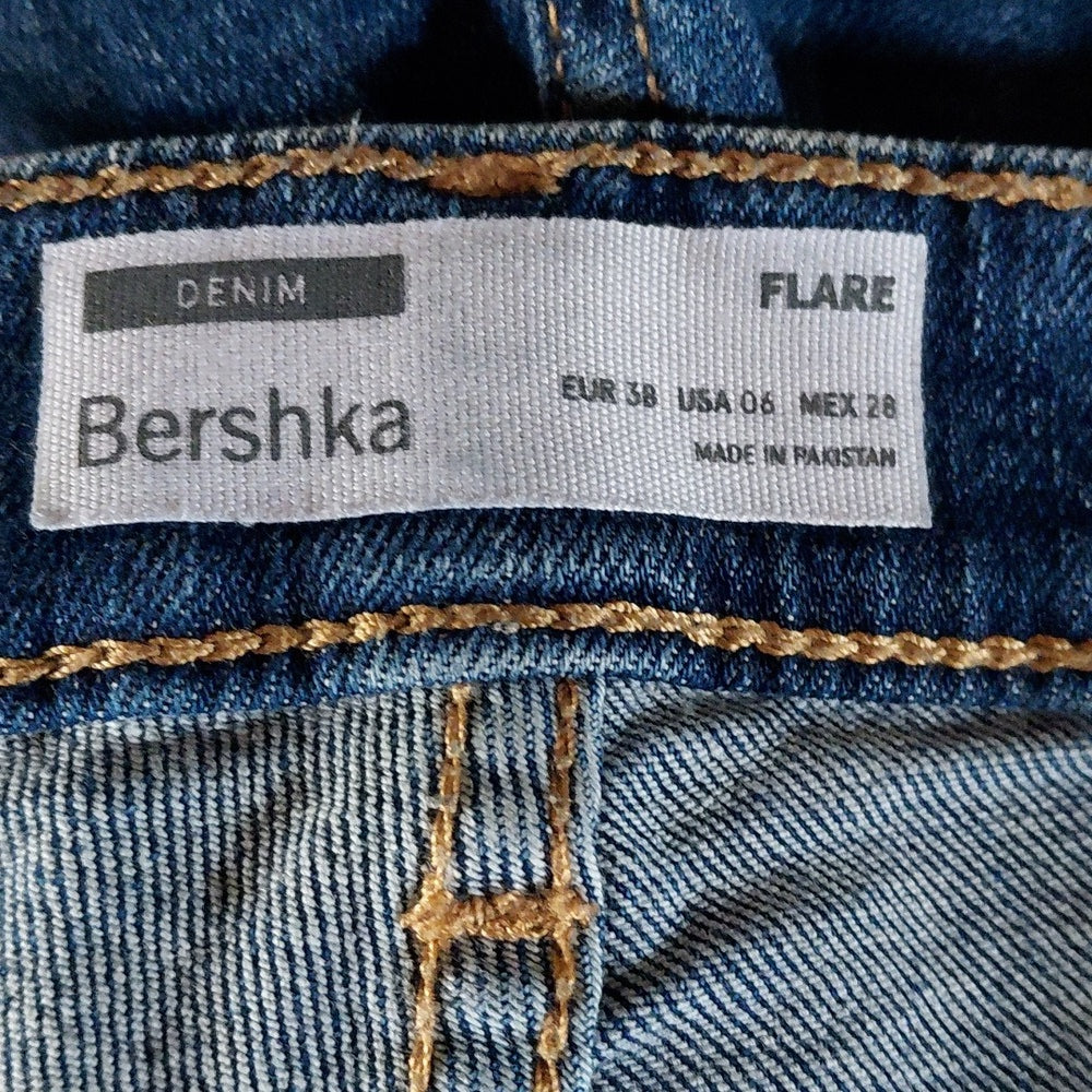 69901.......Bershka Denim Flare Jeans Size 6