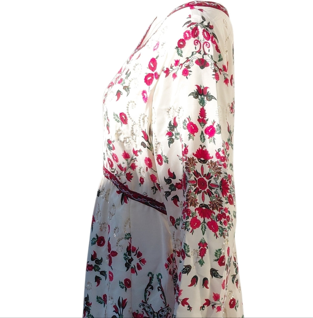 Free People Floral Print Maxi Long Sleeve Dress Size 10