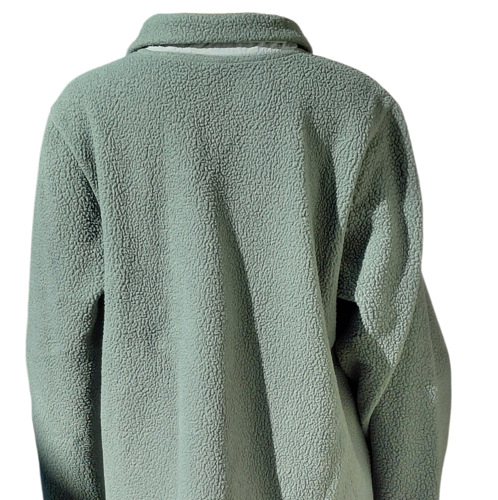 Women's Green and Pink Quarter Zip Fleece Jacket Size Large