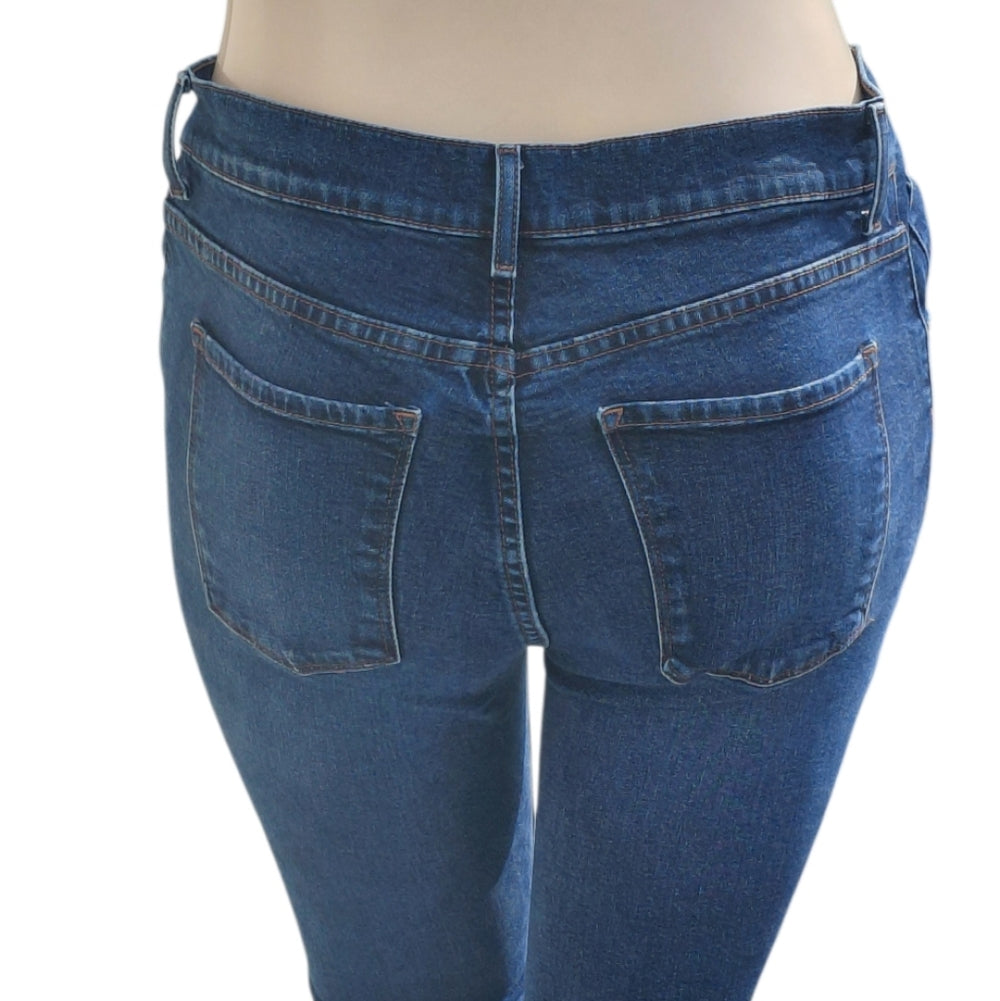 7056...Women's MOM Mott & BOW Crop Jeans Size W31 L28, 10 1/2" Rise