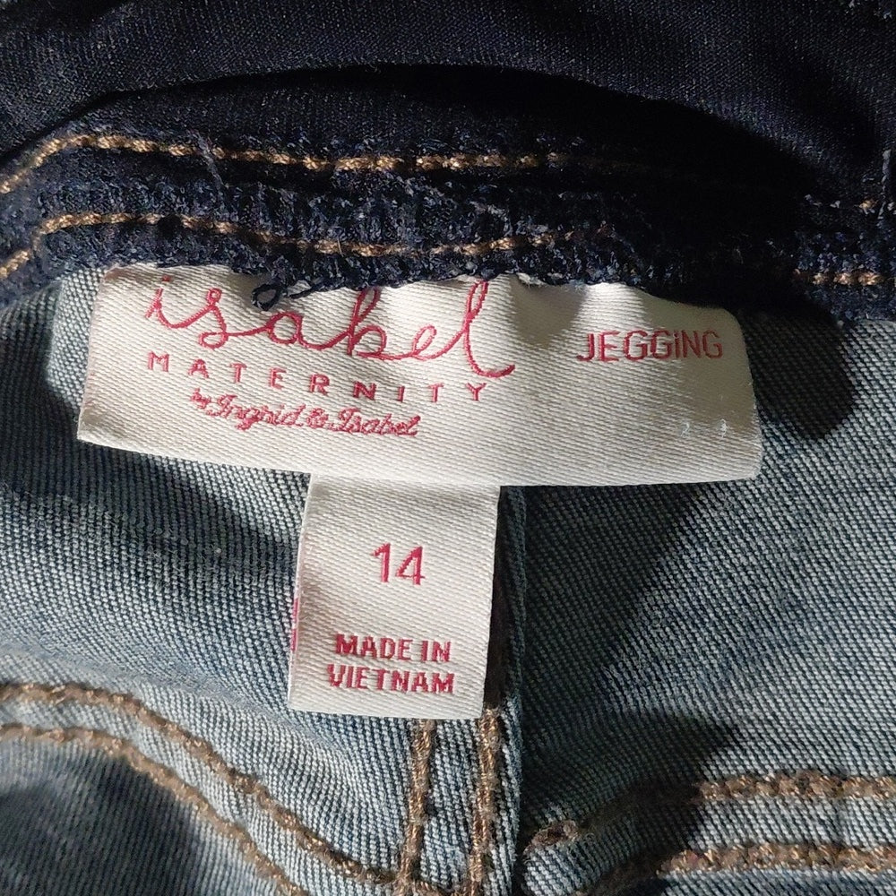 7081...Women's Isabel Maternity Distressed Jegging Jeans Size 14