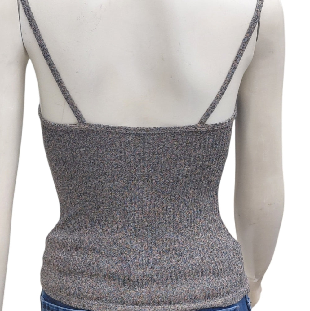8006..Women's Metallic Tank Top and Blue Jeans Size Small