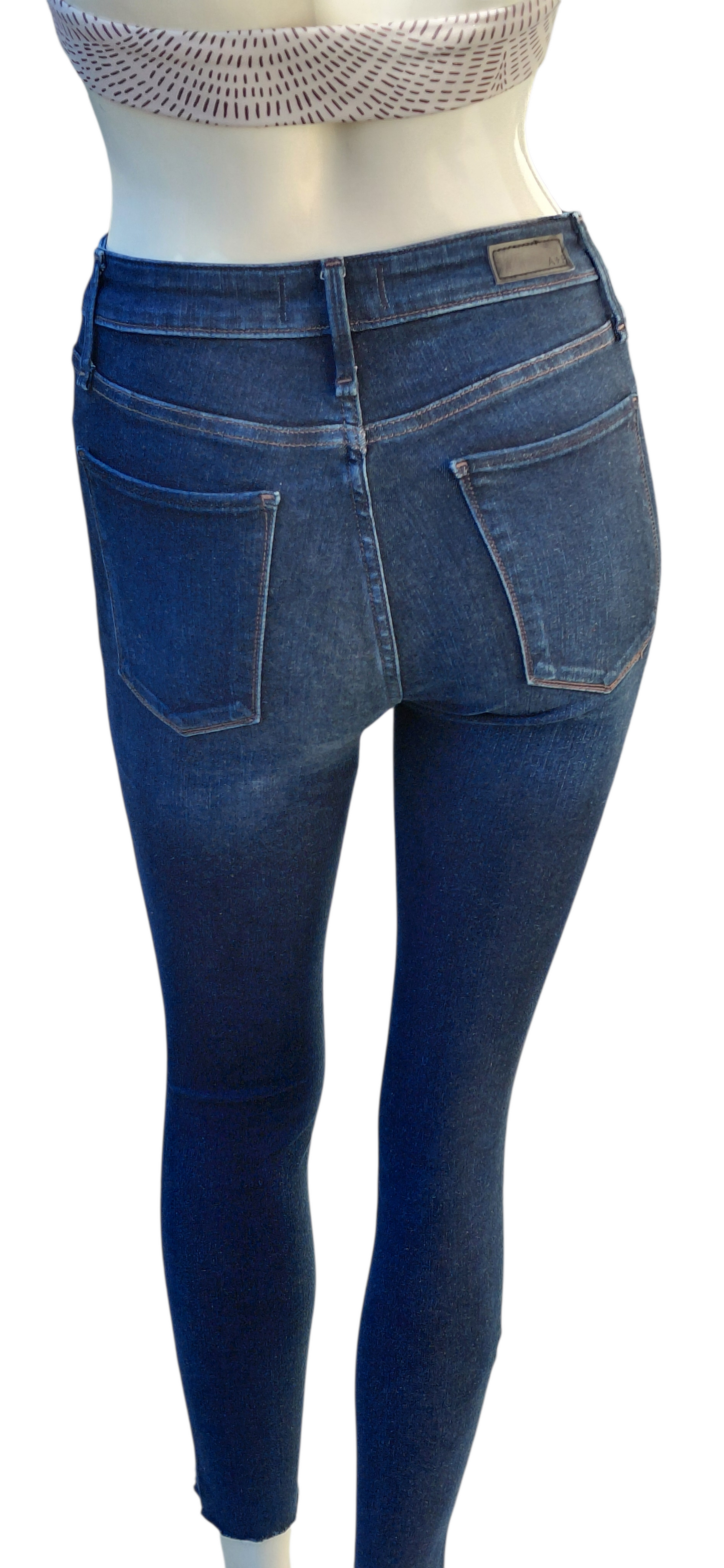 598130.....Abercrombie & Fitch Dark Wash Skinny Jeans Size 24/00R, 9"Rise