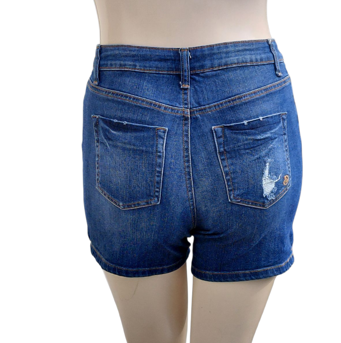 689345....Women's Preowned Indigo Jean Shorts Size 9, 28" Waist