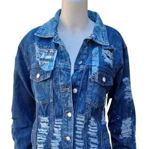 Thrill Long Jean Jacket Size Medium