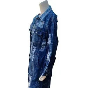 Thrill Long Jean Jacket Size Medium
