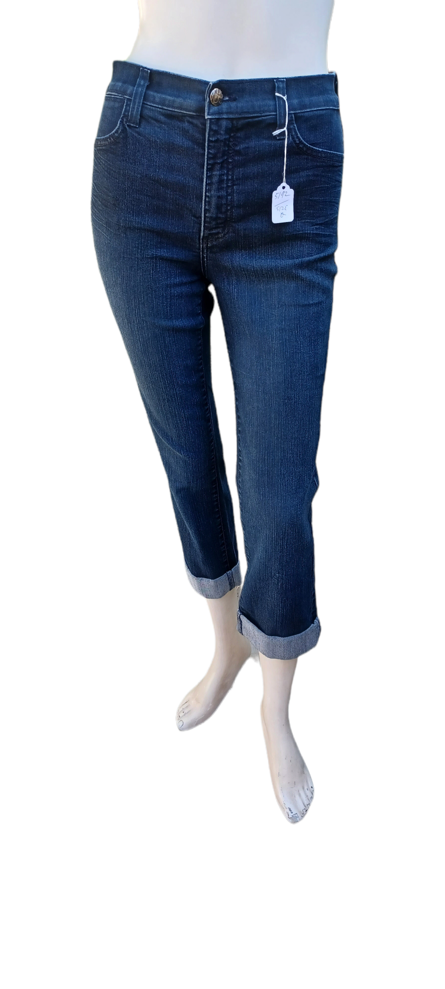 Sku 51924...Preowned NYDJ Straight leg Cuffed Jeans Size 0