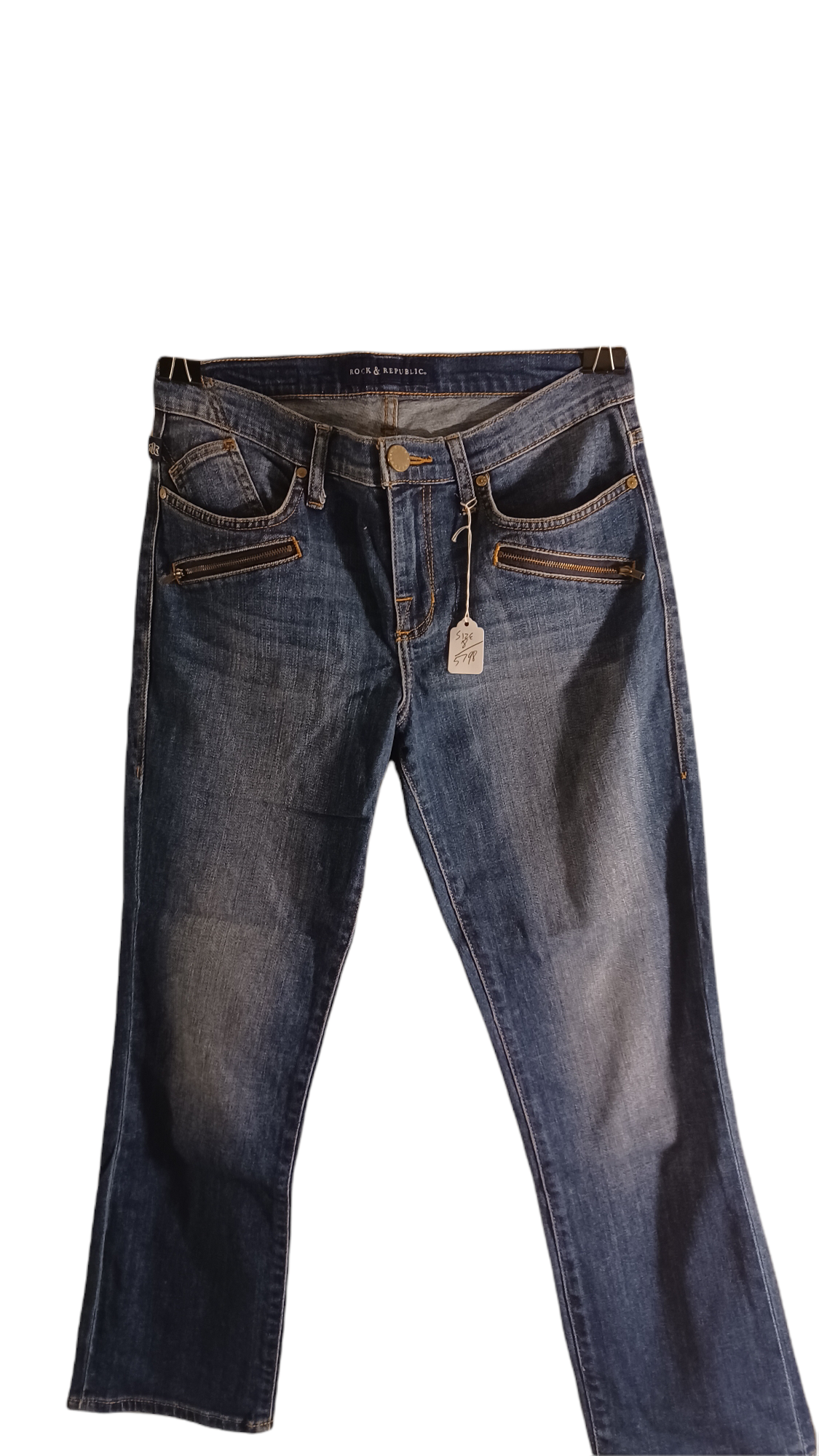Sku 579825 PRE-OWNED.....Rock & Republic Straight Leg Jeans Size 8