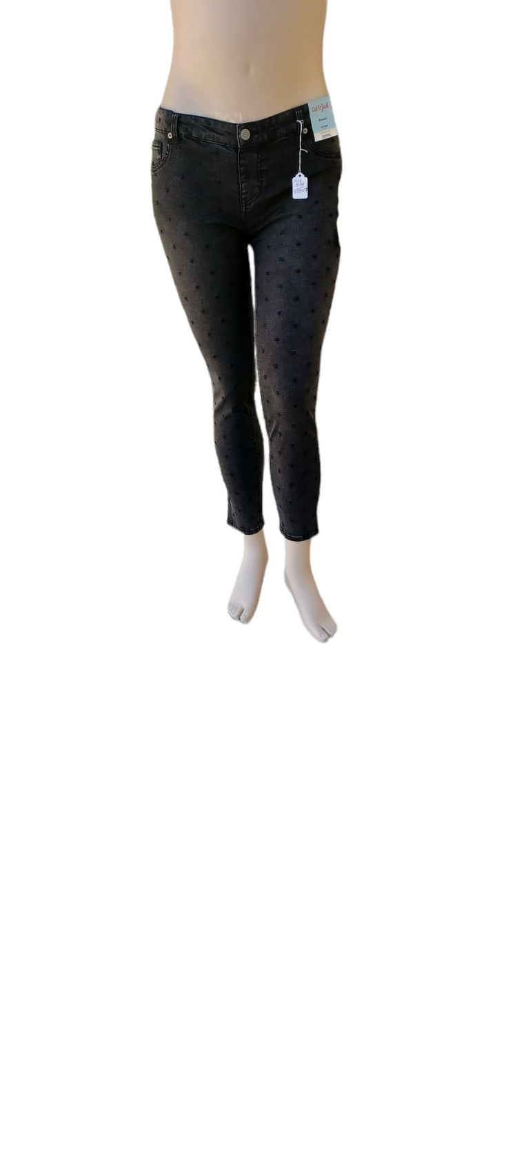Cat & Jack Black Polk-a-dot Skinny Jeans Size 18
