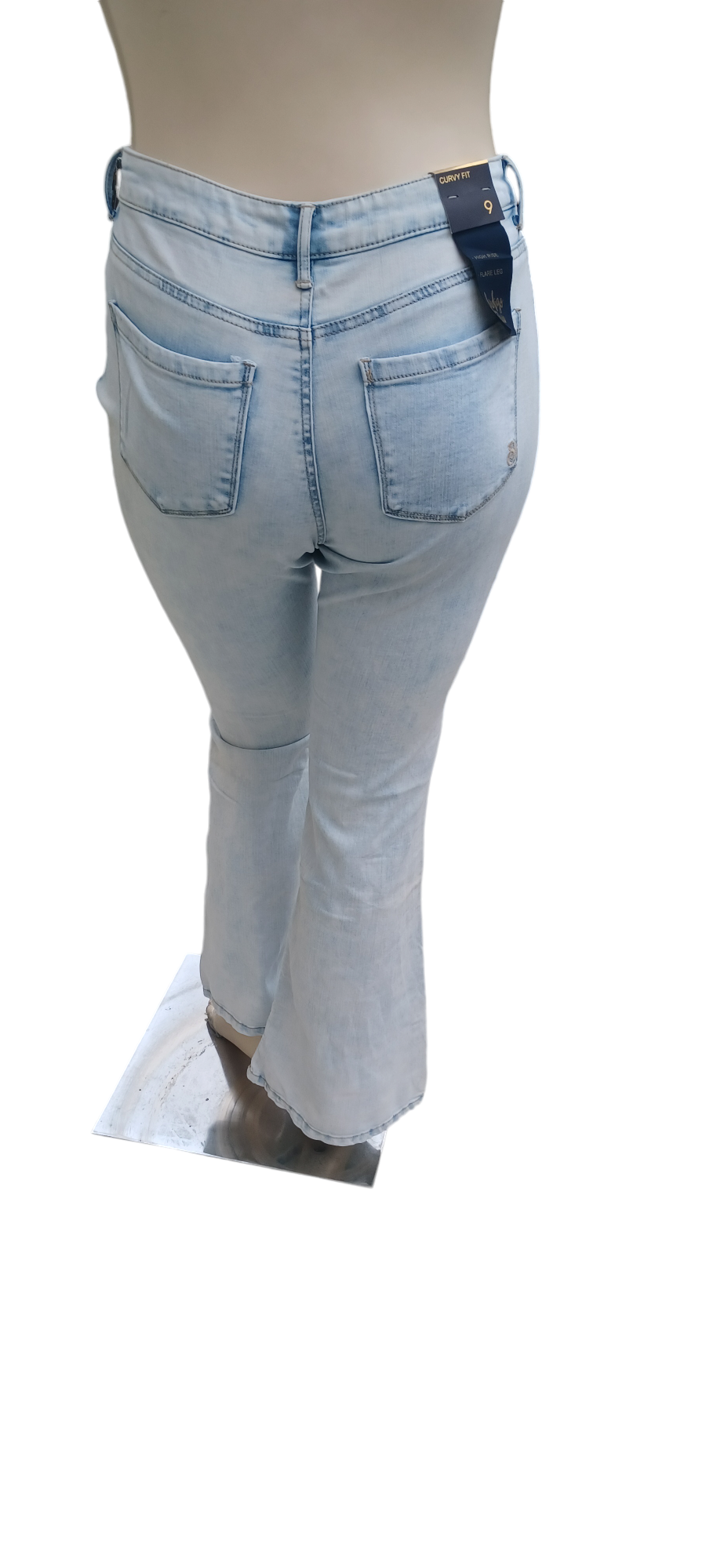 Sku 593036.....Indigo Rein Curvy Fit Distressed Flare Jeans Size 9, W28 L32- 1/2