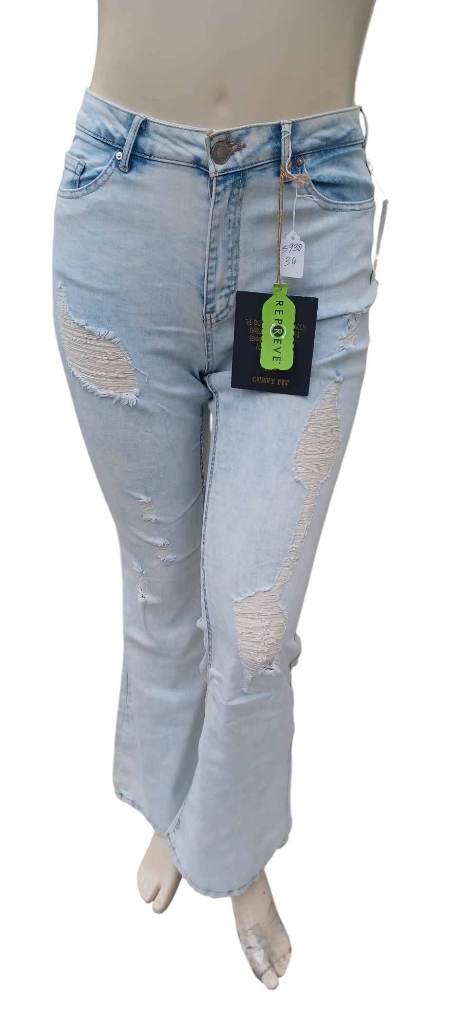 Sku 593036.....Indigo Rein Curvy Fit Distressed Flare Jeans Size 9, W28 L32- 1/2