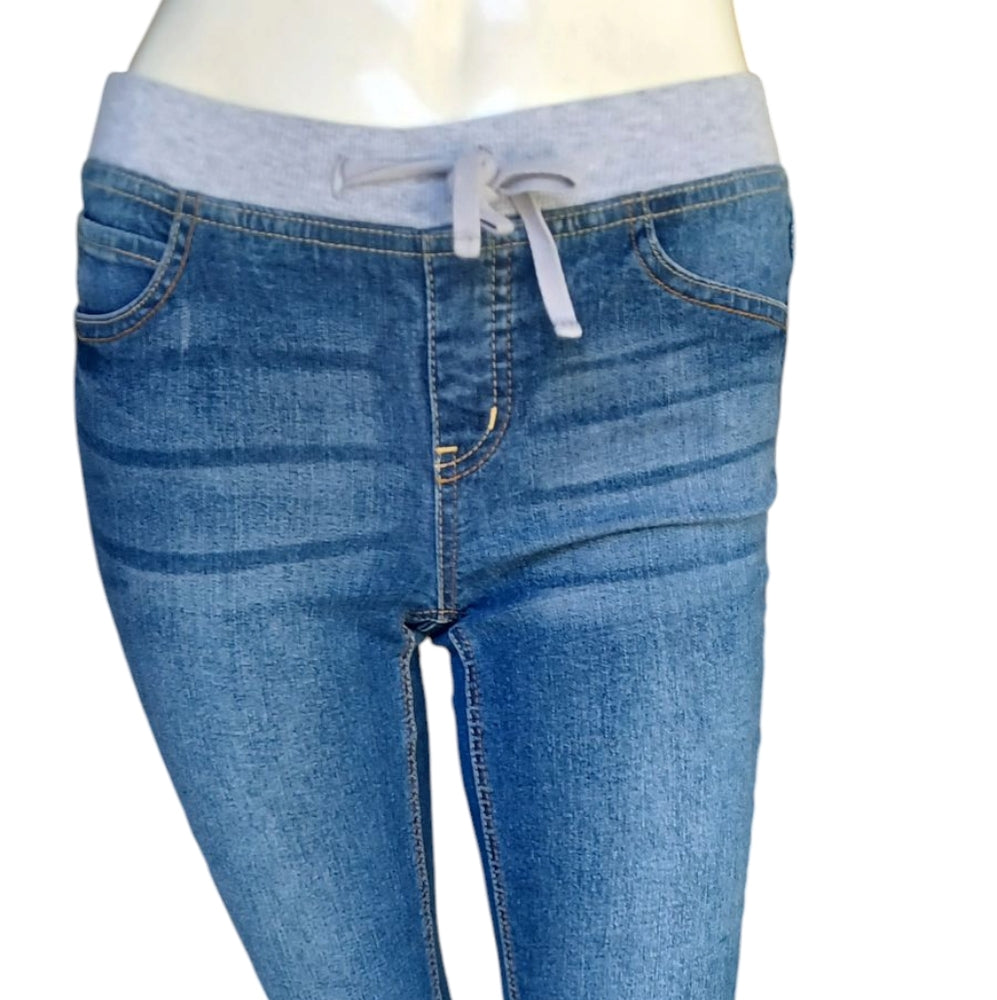 8169....Kids Justice Pull On Skinny Jeans Size 12, W24" 26" Inseam, 7" Rise