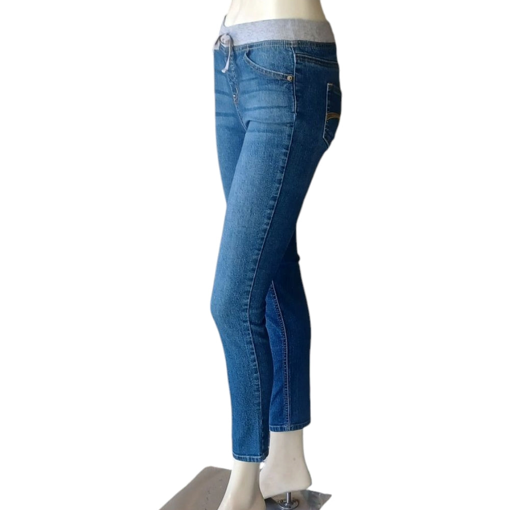 8169....Kids Justice Pull On Skinny Jeans Size 12, W24" 26" Inseam, 7" Rise