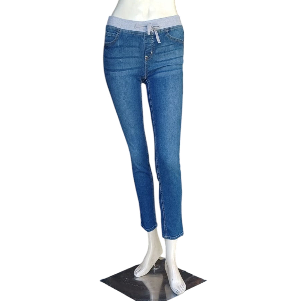 8169....Kids Justice Pull On Skinny Jeans Size 12, W24" 26" Inseam, 7" Rise