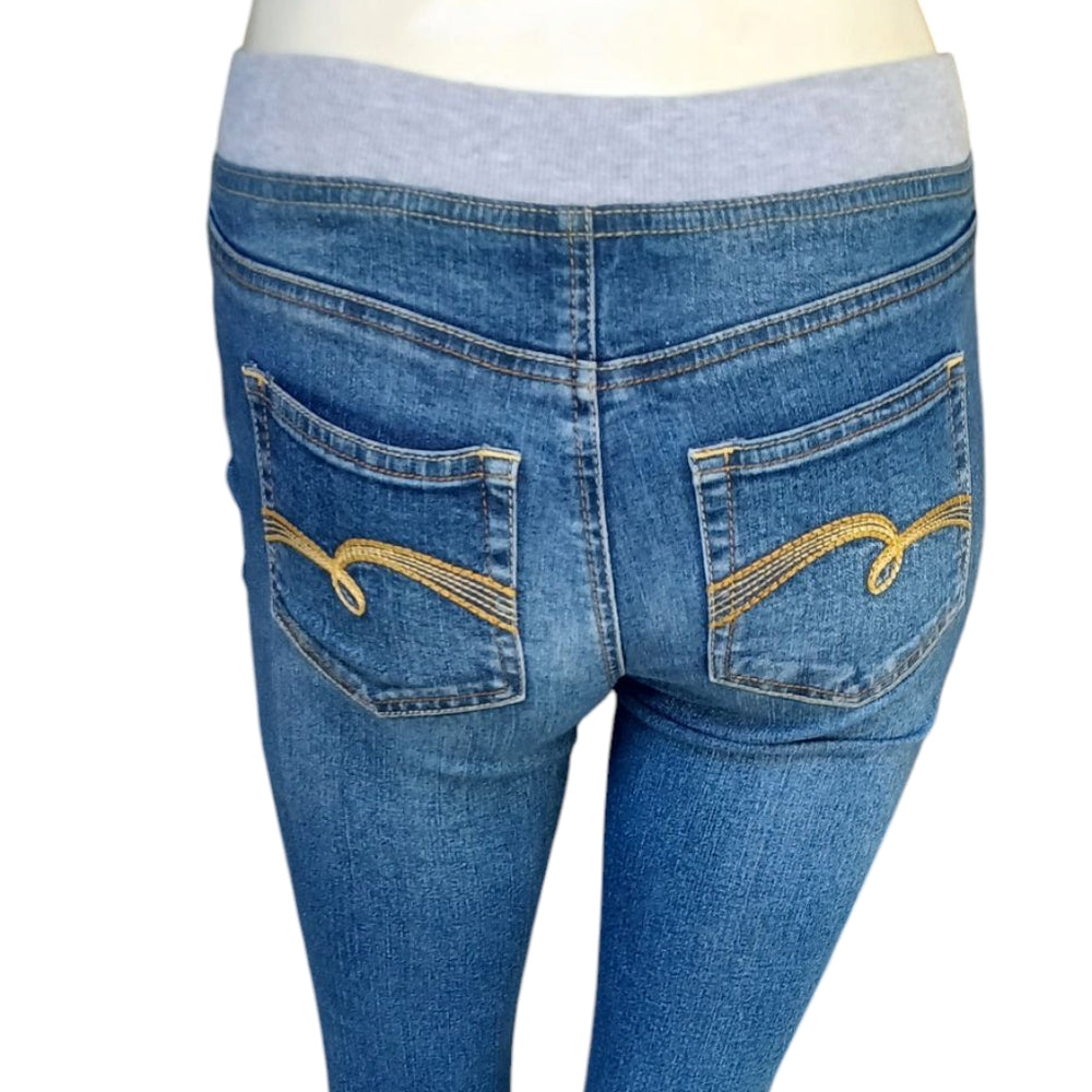 8169....Kids Justice Pull On Skinny Jeans Size 12, W24" 26" Inseam, 7" Rise