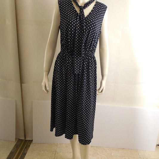 582712.....ADRIANNA PAPELL Printed Tie Neck Sleeveless Dress