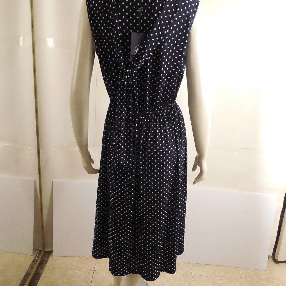 582712.....ADRIANNA PAPELL Printed Tie Neck Sleeveless Dress