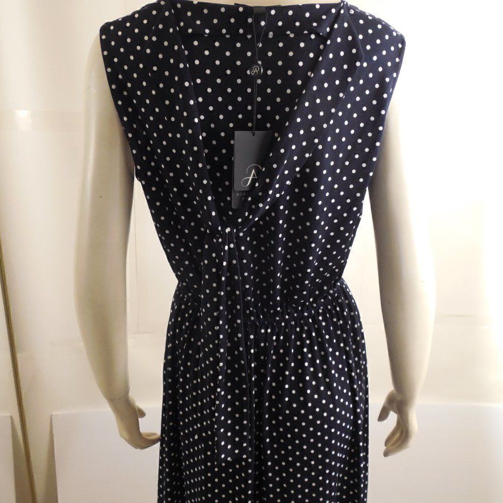 582712.....ADRIANNA PAPELL Printed Tie Neck Sleeveless Dress