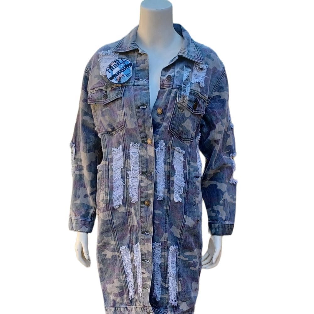 5696...Thrill Jeans Ripped Collection -Long Jacket