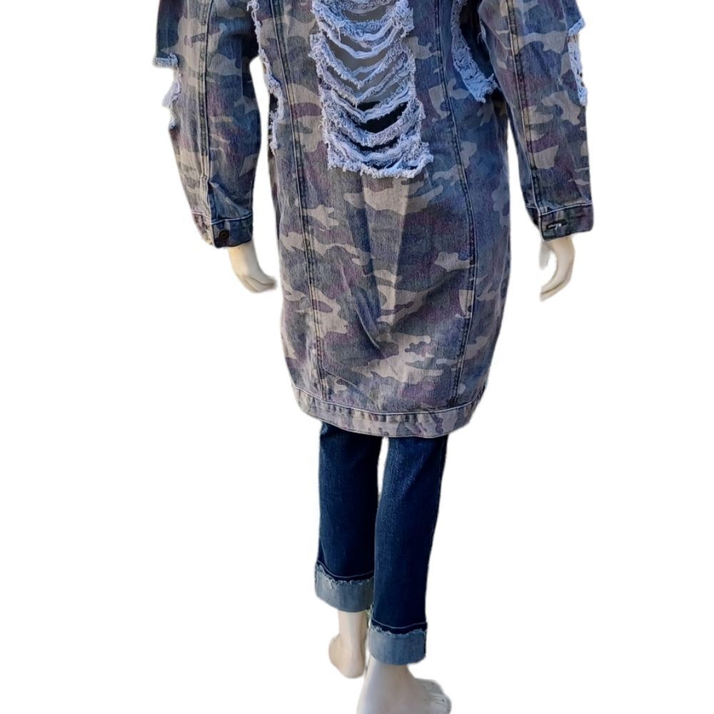 5696...Thrill Jeans Ripped Collection -Long Jacket