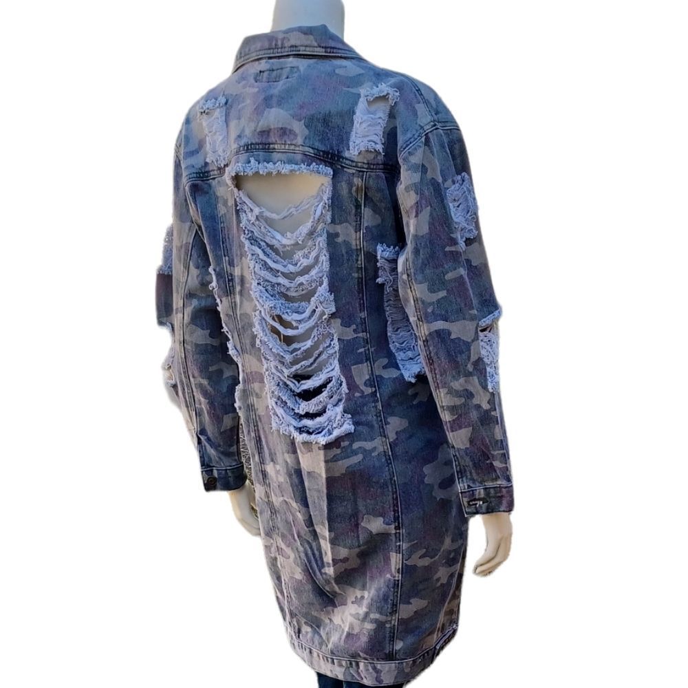 5696...Thrill Jeans Ripped Collection -Long Jacket