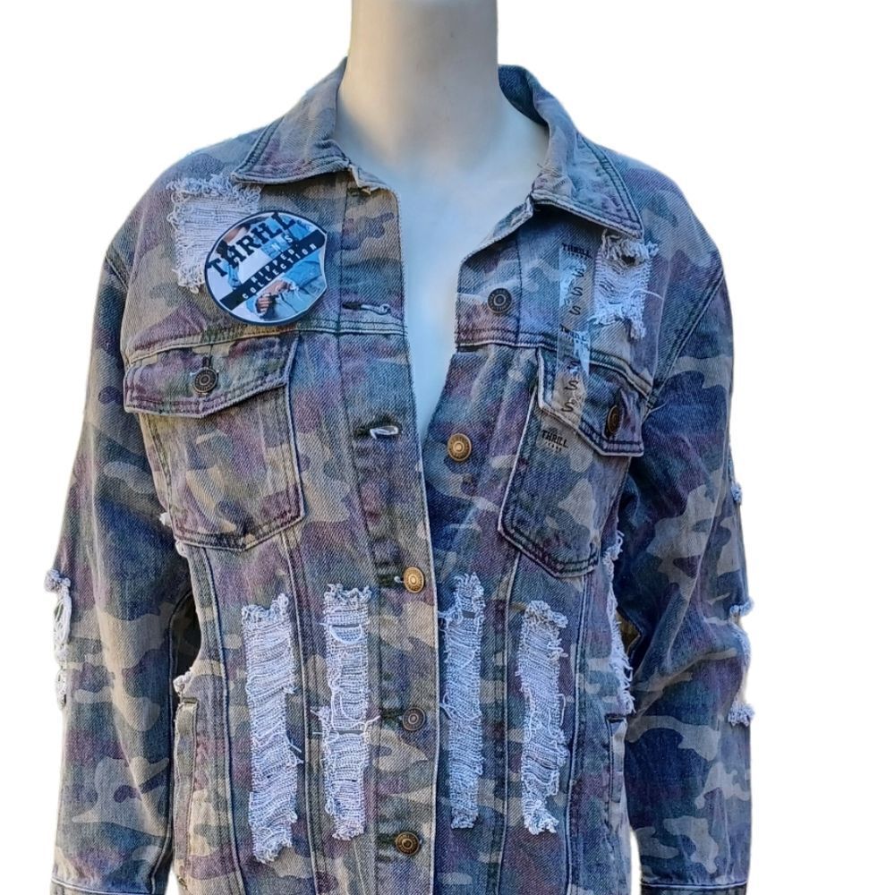 5696...Thrill Jeans Ripped Collection -Long Jacket