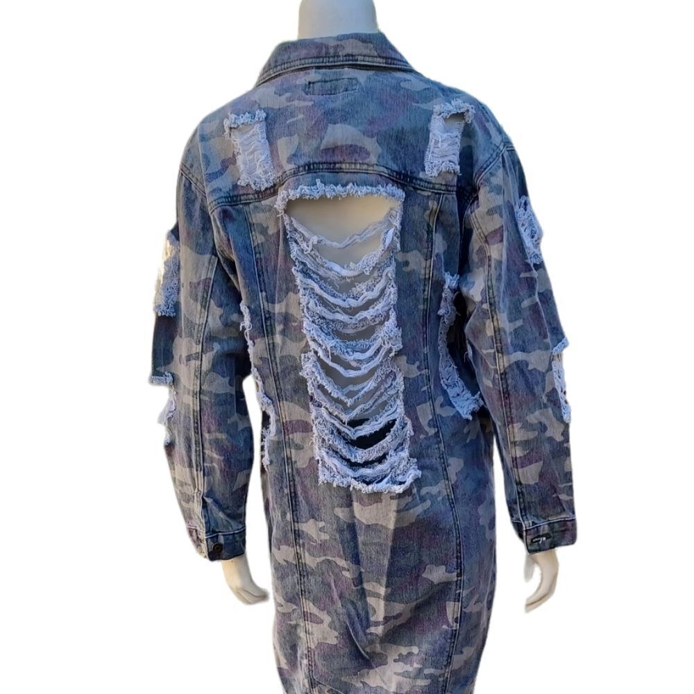 5696...Thrill Jeans Ripped Collection -Long Jacket