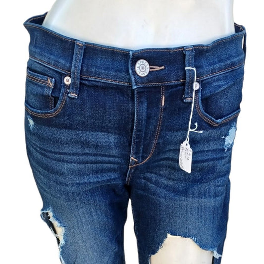 571221....Express Destroyed Skinny Jeans Size 6R, W28" 29"Inseam 9"Rise