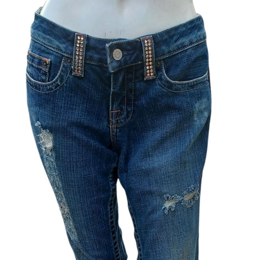 8113...bebe Ankle Crop Jeans Size 29, W29" 22"Inseam 7"Rise